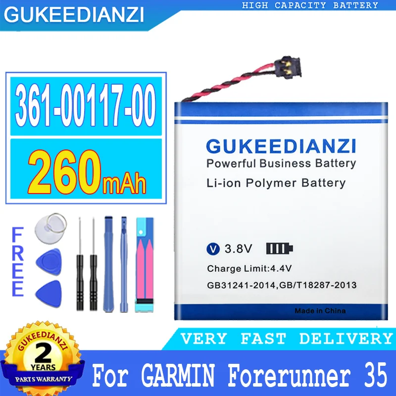 GUKEEDIANZI-Batería de 260mAh para reloj inteligente, pila para GARMIN Forerunner 35 Approach S40 Vivoactive 4S, 361-00117-00 (401920)