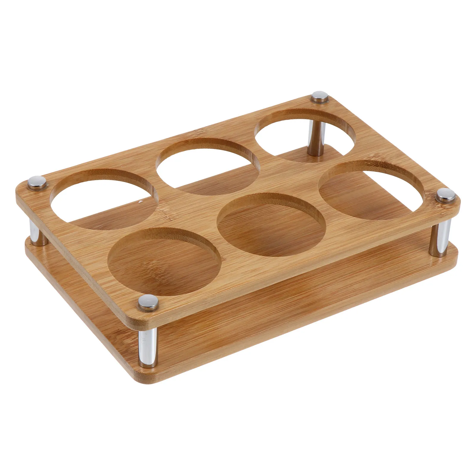 

1Pcs Wood Wine Cup Storage Rack Red Wine Rack 6 Holes Holder Stable Design Creative Desktop Display for Home Restaurant Bar