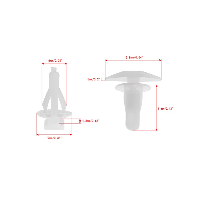 100Pcs White Rubber Weatherstrip Door And Boot Seal Clips 91530-SP1-003 Fits 6mm Hole For Honda Accord Civic CRV Acura 3.5RL