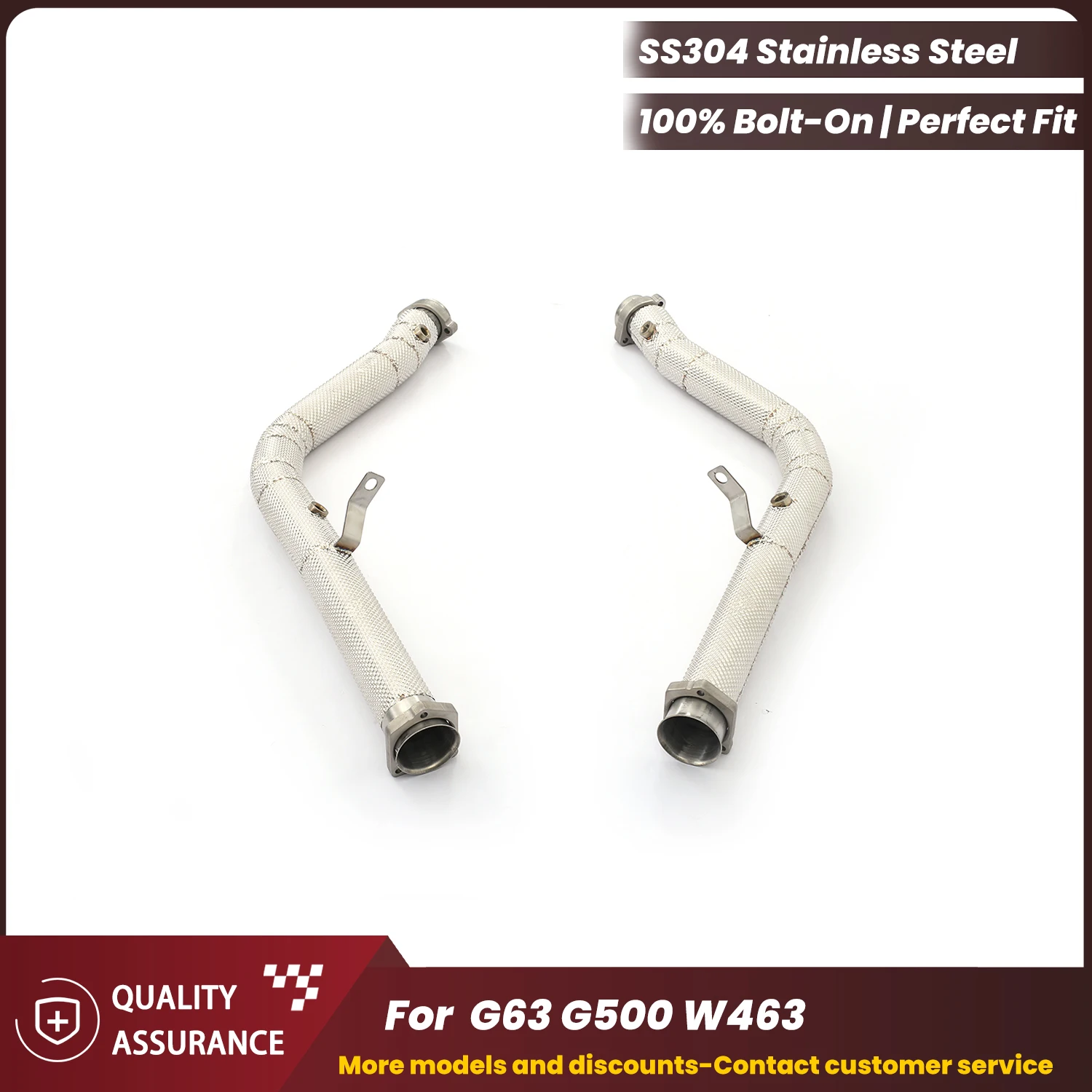 عادم أنبوب سفلي عالي التدفق لمرسيدس G63 G500 W463 ترقية أداء صوت العادم العدواني