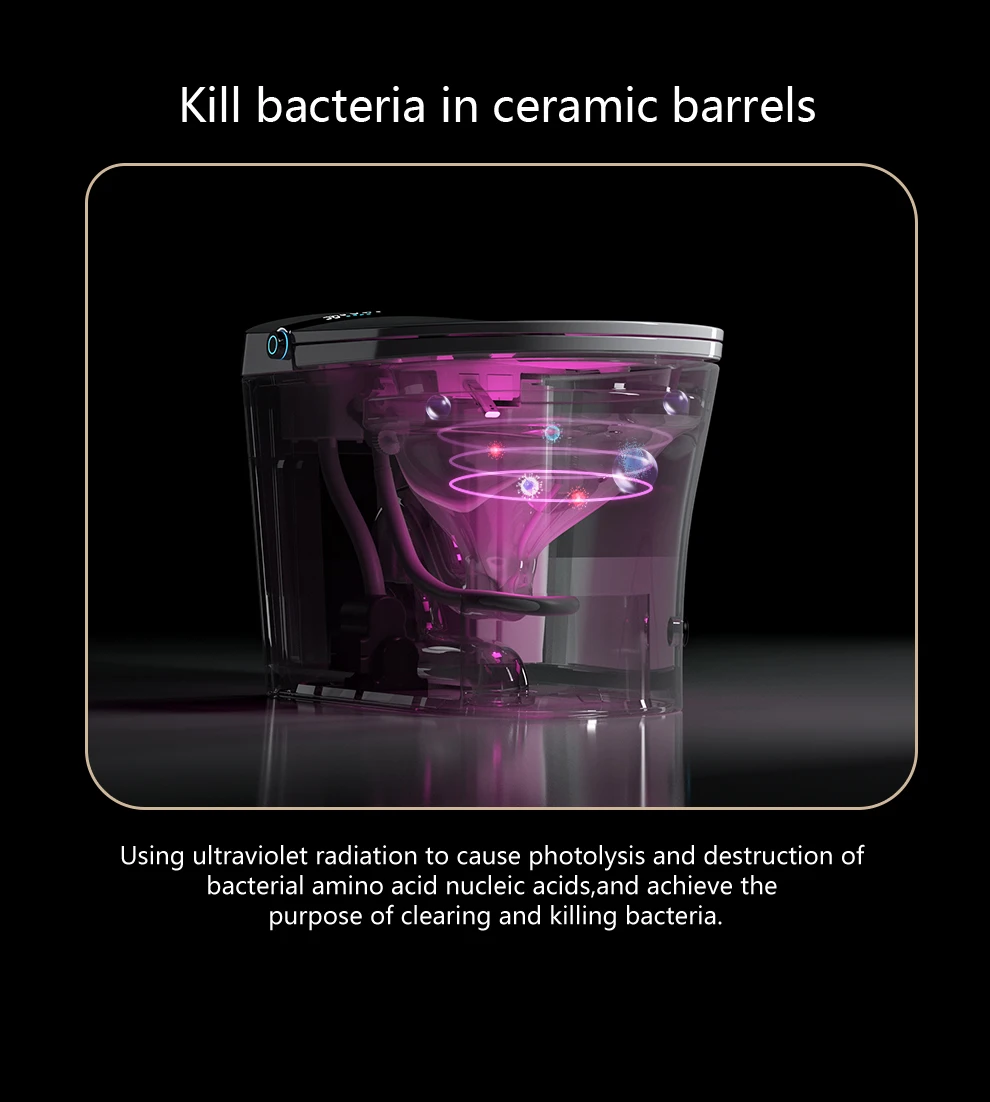 New Smart Toilet Model-Heated Seat Rear Washing Radar Sensor Auto Flush P-trap Remote Control Included Factory Supply