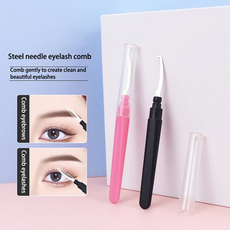 Ultra-Fine Stainless Steel Needle Eyebrow Eyelashes Eye Brow Extension Brush Metal Comb Cosmetic Makeup Tools