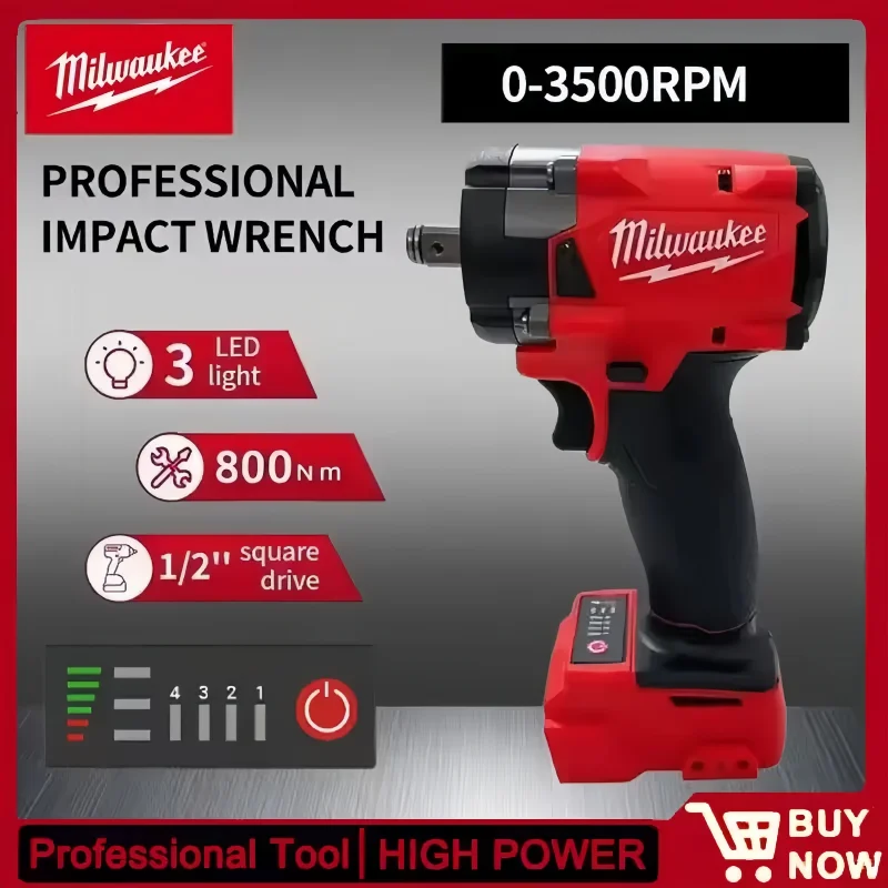

100% новый оригинальный Milwaukee 1/2 "бесщеточный электрический ударный гайковерт 800N.M, винт для снятия крутящего момента, гайка, отвертка, домашние электроинструменты