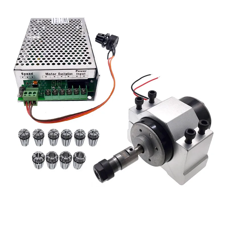 200W 48V Dc Spindle Set 0~60VDC Adjustable speed Governor Power Supply both 110VAC & 220VAC for Engraving machine