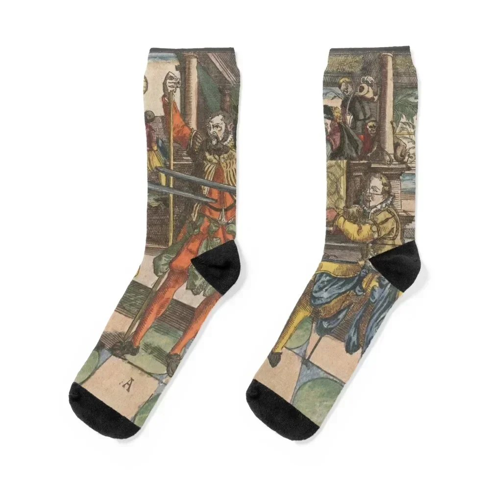 Joachim Meyer Medieval Sword Master HEMA Socks Lots Non-slip floor Socks Women Men's