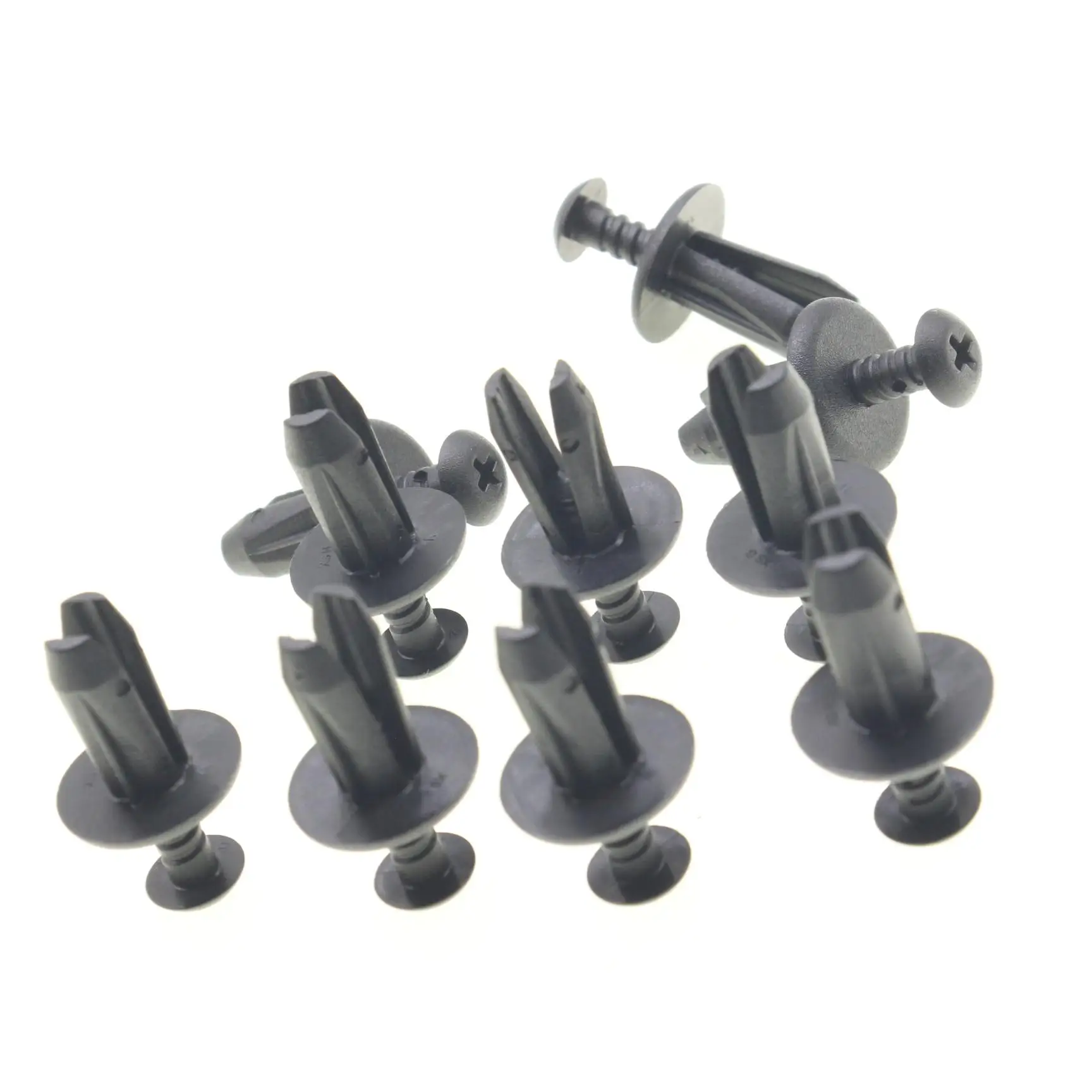 Clips de retención de Panel de ajuste Interior, 10 Uds., para Fiat Lancia Alfa Romeo Iveco – 504056662 82421028, sujetador tipo empuje de nailon negro