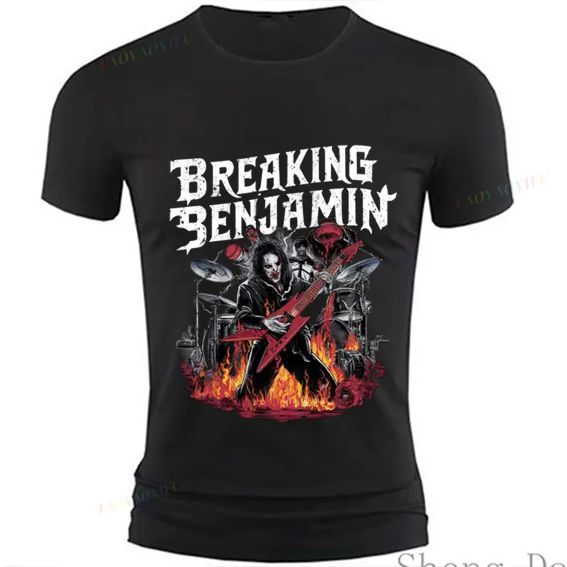 Breaking Benjamin Official-website Novelty Trend T Shirt Men Playera Fashion American Rock Band Y2k Original Mens T-shirts Tops