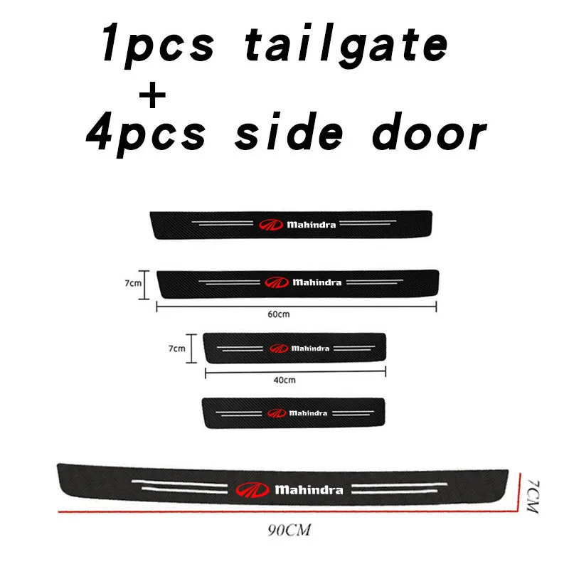 Car with Logo Door Carbon Fiber Sill Protector Stickers For Mahindra kuv100 xuv700 xuv300 tuv300 mahindra pik up 4x4 Accessories