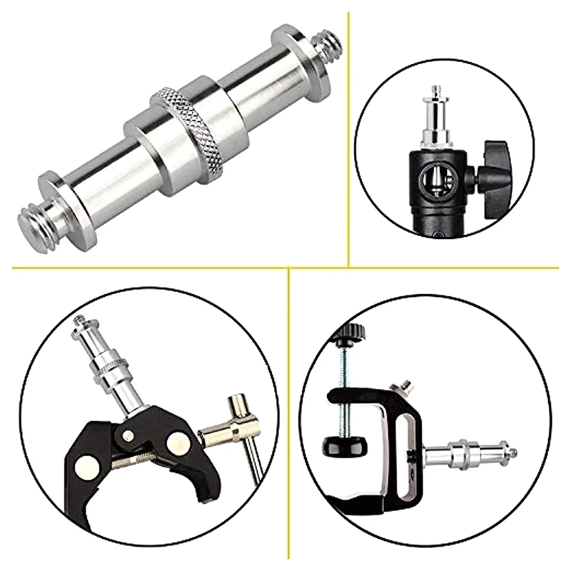 ABKJ-Studio Light Stand Hot Shoe Cold Shoe Adapter For 1/4 To 3/8 Inch Male Metal Converter Threaded Adapter Socket Studs