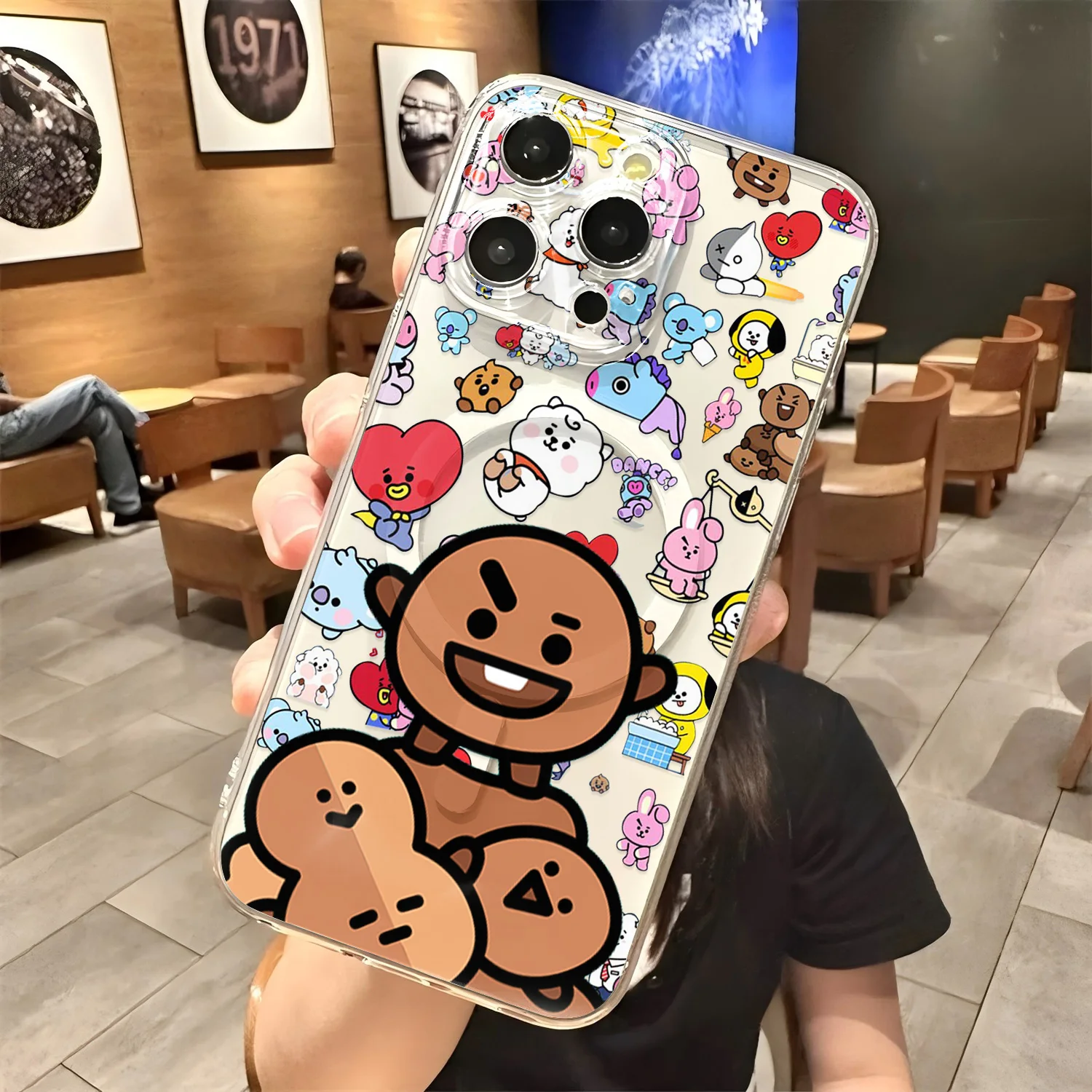Cartoon Cute Animals B-BT21 Hot Magnetic Phone Case For IPhone 17 16 15 14 13 12 11 8 7 Air Plus Pro Max XR Soft Clear Tpu Cover - view 4