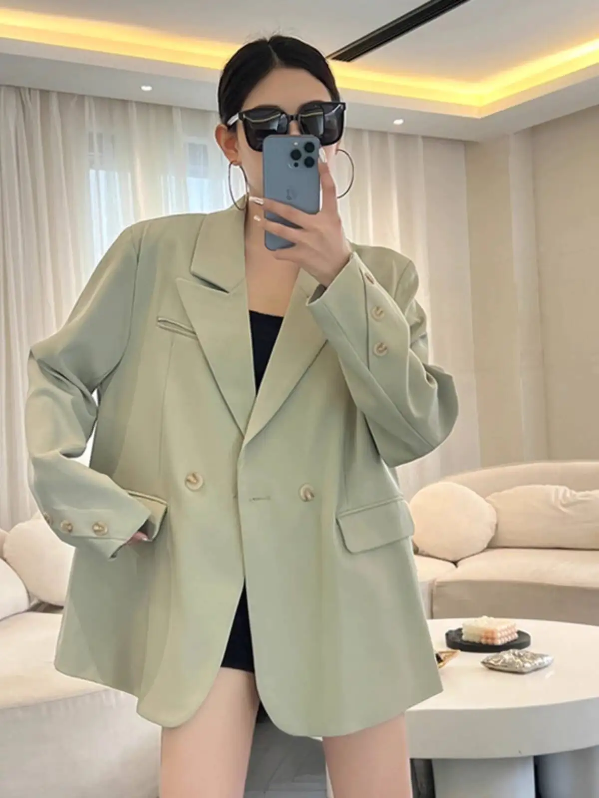 Women Suit Coat Spring And Autumn Suits Versatility Slim Fit Wide-leg Pants Suit Pants Women