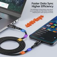 Toocki 100W Type C à USB C Câble PD 3.0 Charge Rapide 4.0 Charge Rapide Type C à Type C pour iPhone 15 Macbook Samsung Xiaomi 4