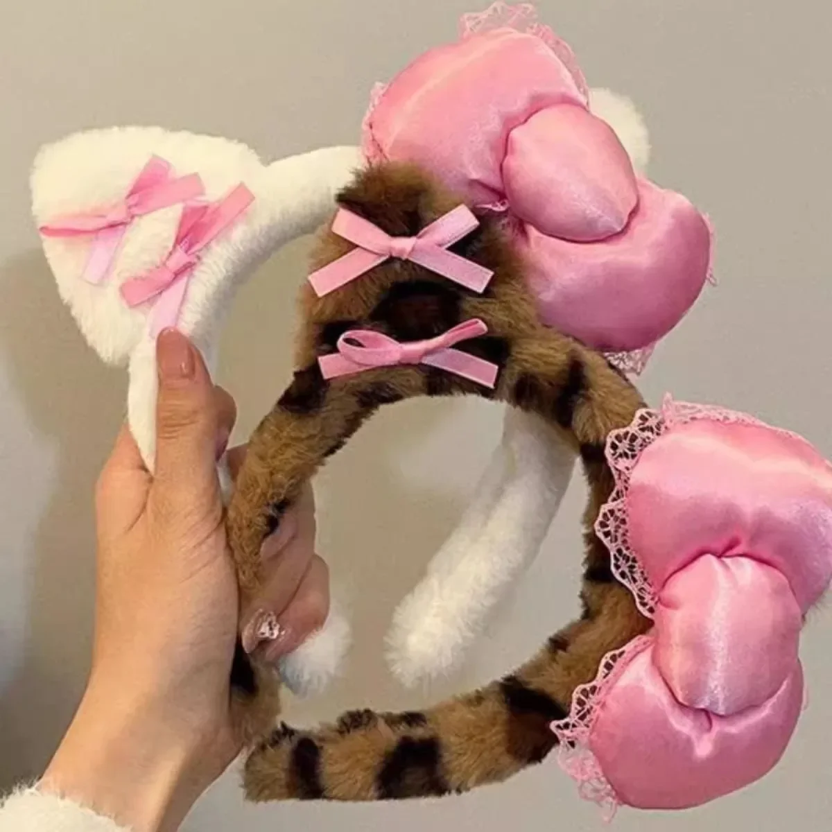 Kawaii Anime Cartoon Fashion Cat Hairband Bow Plush Hair Accessories Decorate Creative Personality Fashion Birthday Gift