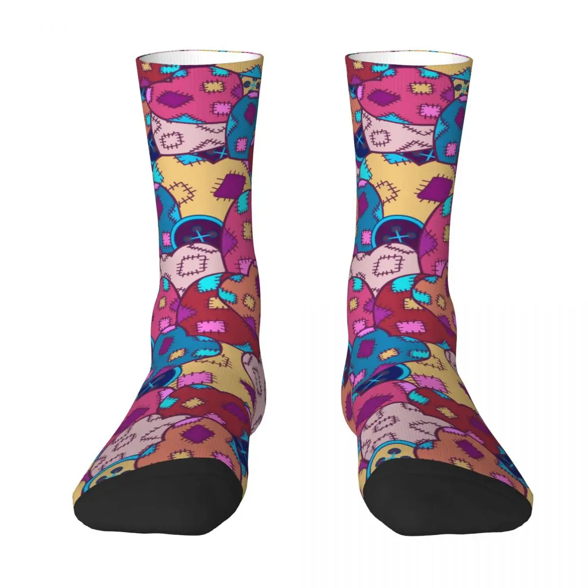 Patchwork Hearts Cartoon Socks Winter Cute Stockings Funny Unisex Soft Socks Graphic Skateboard Non-Slip Socks