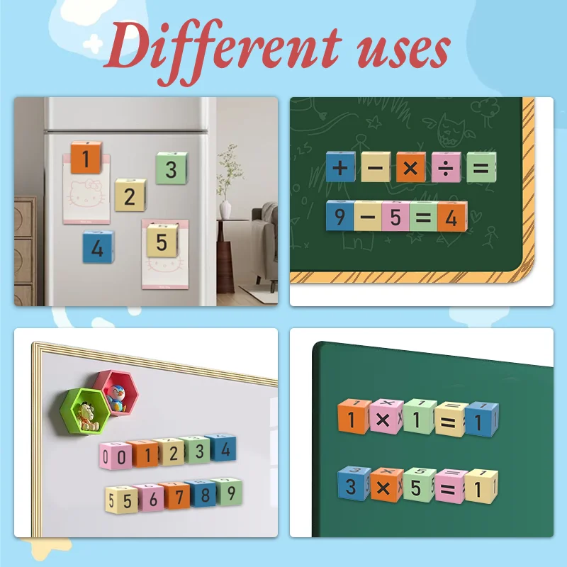 Ensemble d'opérations de chiffres arithmétiques, blocs de construction à tige, jouets magnétiques, briques magnétiques, Cube magnétique, jouet éducatif pour enfants, bricolage