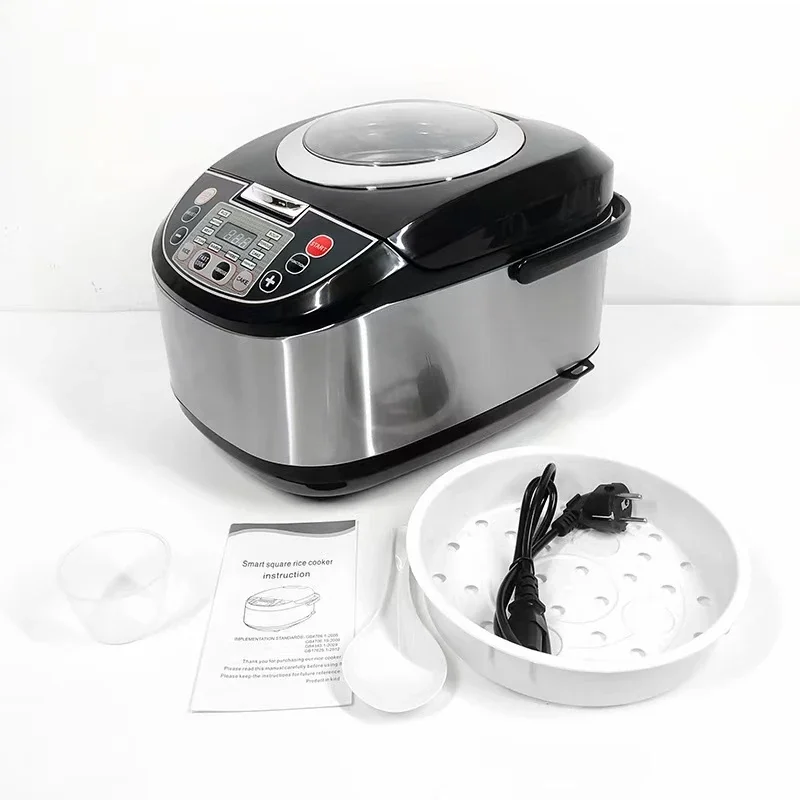 YYHC-Electric Rice Cooker Multifunctional Non-stick Coating Pot Low Sugar Rice Cooker Household Smart Black Aluminum Plastic