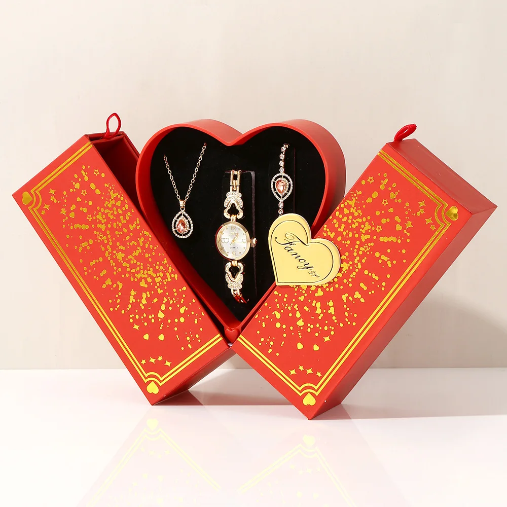 

Jewelry Set Creative Moonlight Treasure Box Love Gift Box Watch Necklace Bracelet Set New Valentine's Day Relojes Para Mujer