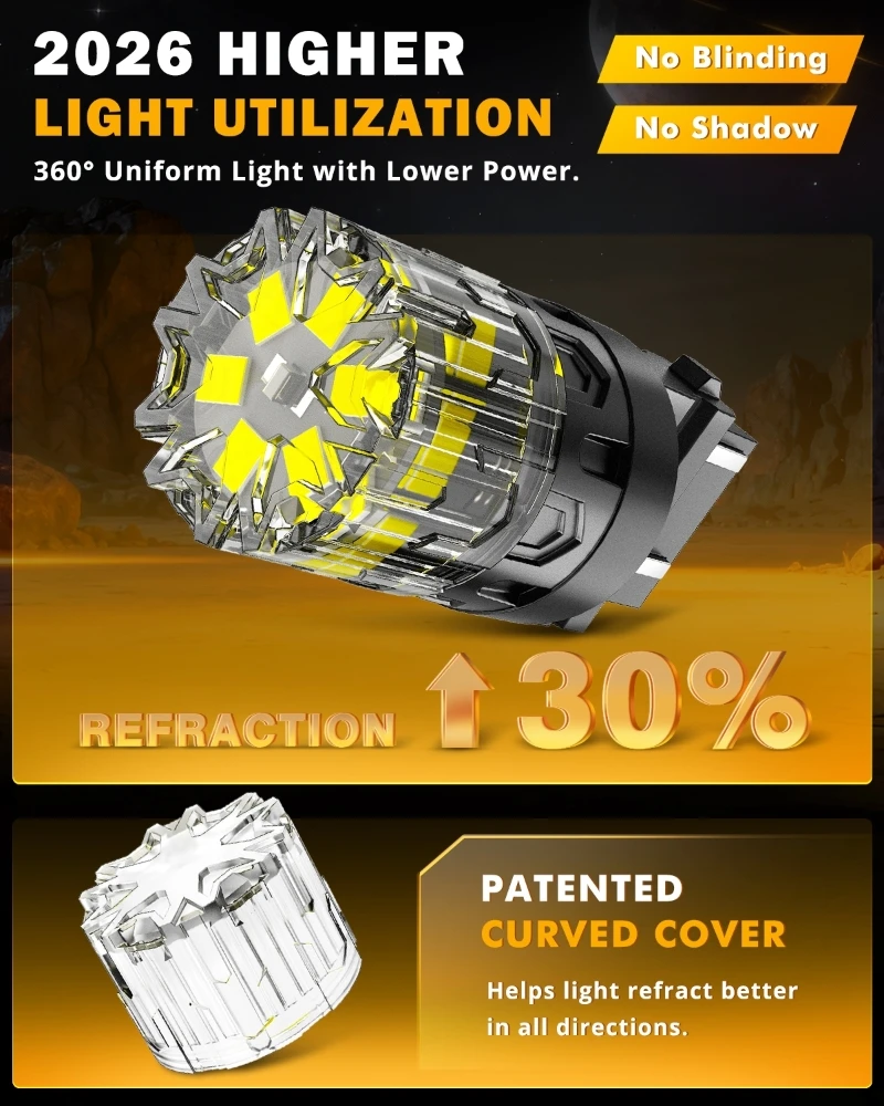 AUXBEAM B2 Series 3157 LED bulb White / Amber / Red Light for Reversing DRL Parking Lghts (Turn Signal Requires a Resistor)