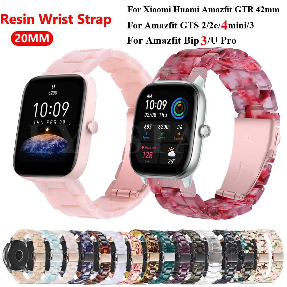 20MM Resin Straps For Xiaomi Huami Amazfit Active GTS 4 Mini/GTS 3/2E/2/Bip3 pro/U Pro/GTR Mini 42MM Smart Watch Band Wristband