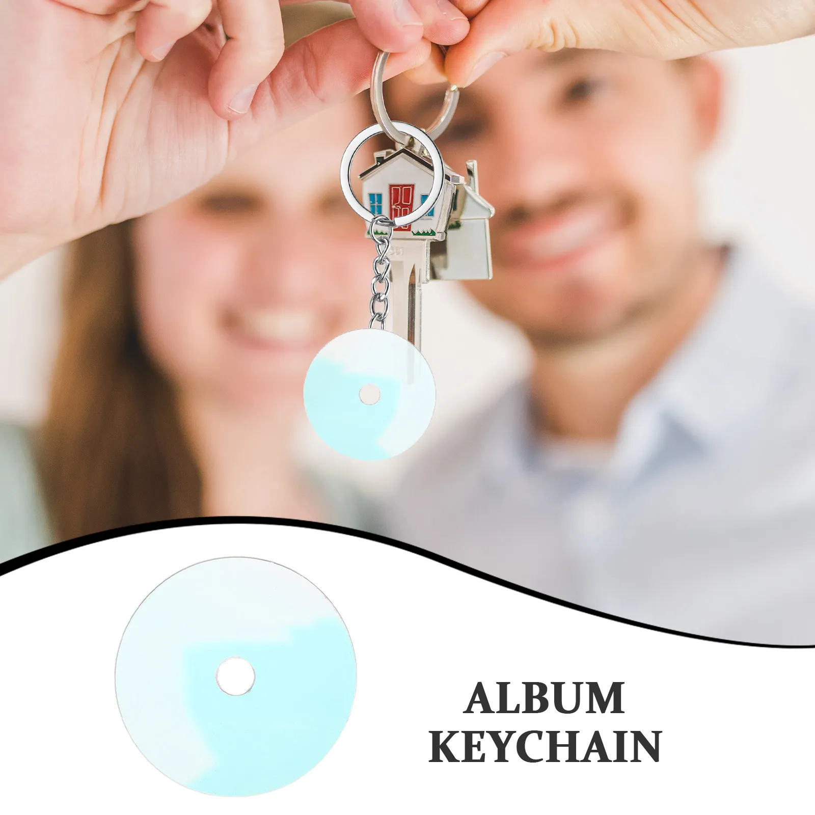 12 Pcs Mini Album CD Charm Key Chain Record Keychain Music Keyring Keyrings Cds Disks for