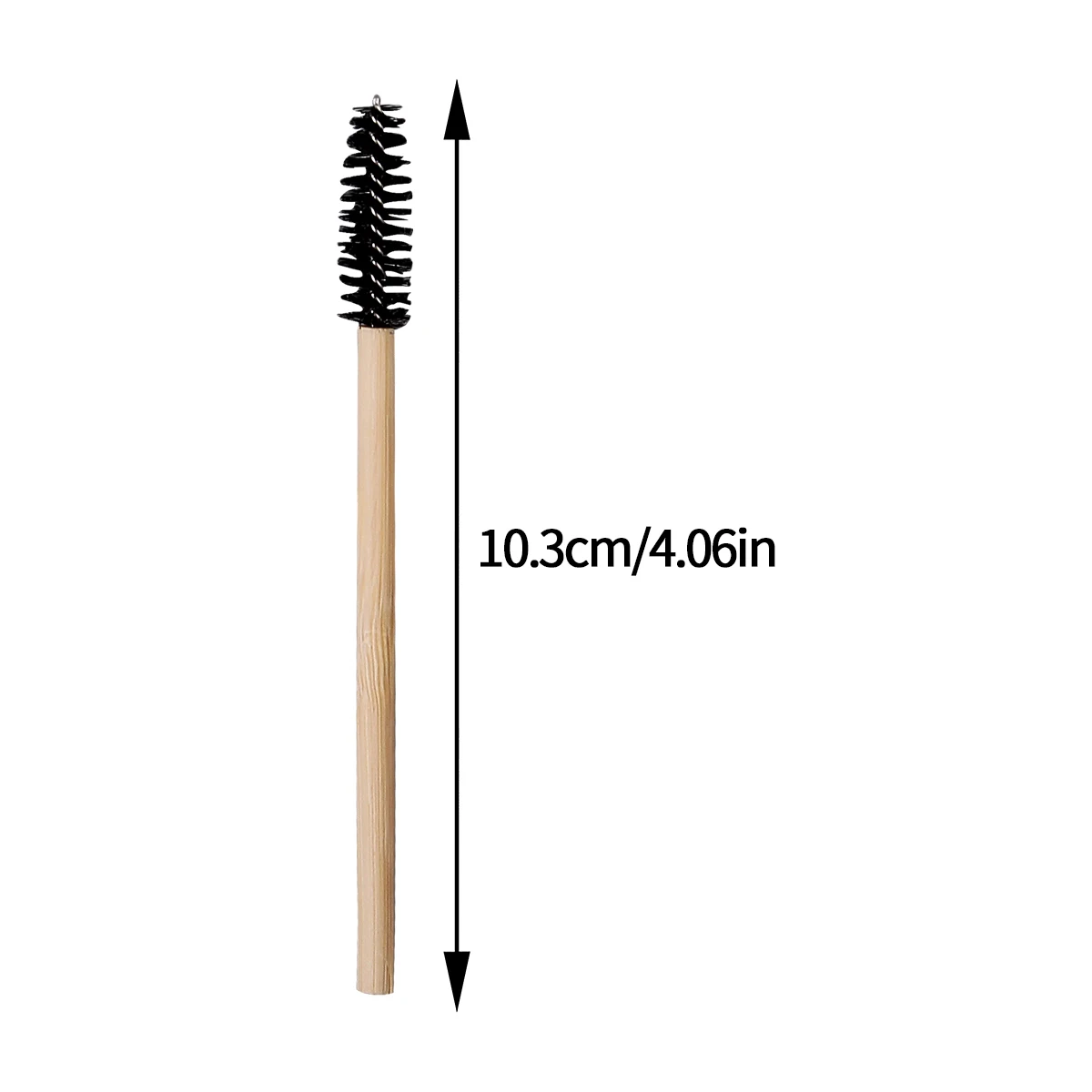 50PCS bamboo-handled spiral soft mascara brush, eyebrow brush, multi-purpose portable eye tool for beginners