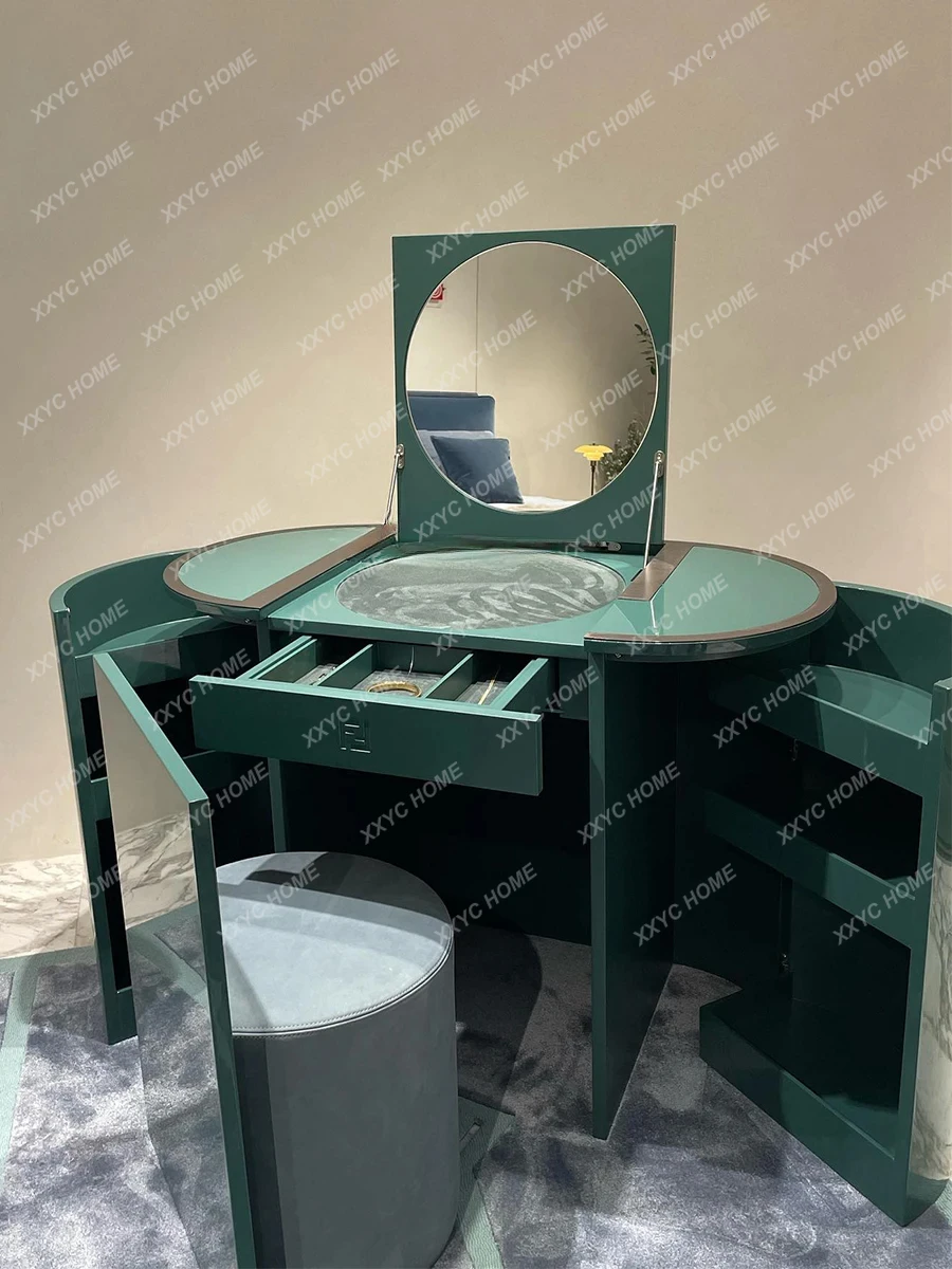 Italiaanse minimalistische lichte luxe kaptafel Verplaatsbare slaapkamerdressoir Moderne lichte luxe make-uptafel Geavanceerd gevoel