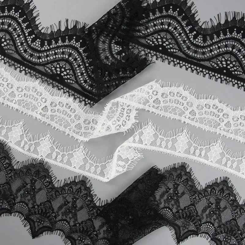 FZdiy 10cm White Black Lace Fabric Webbing Decoration Love Gift Packing Ribbon DIY Sewing Craft Supplies Wedding Decor