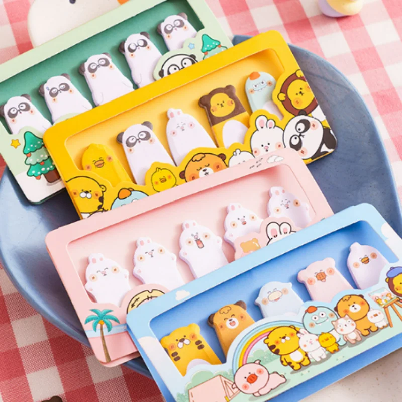 

24pcs/lot Kawaii Rabbit Panda Animal Index Memo Pad Cute N Times Stationery Label Notepad Bookmark Post School Supplies