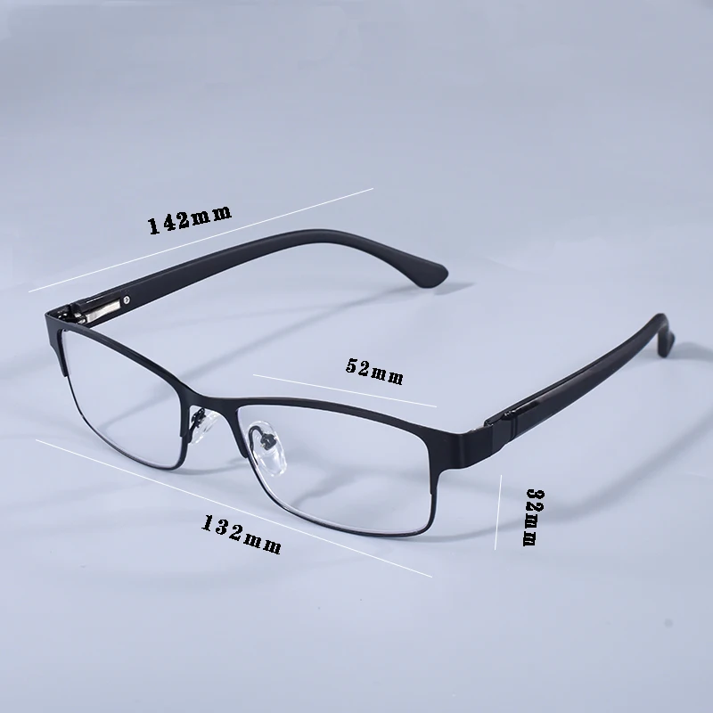Edelstahl Lesebrille Männer Business Presbyopie Brille Männlich Anti Blau Licht Brillen Frühling Scharnier + 100 + 125 + 150 + 175 – Detail 1