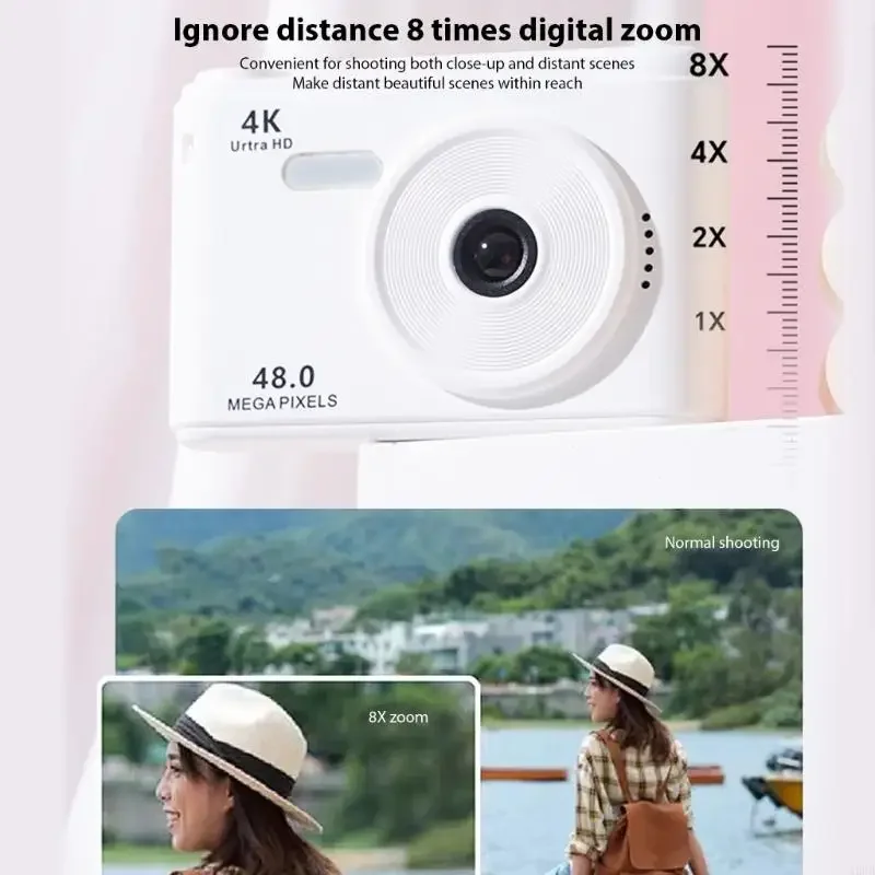 Aparat dziecięcy z rozdzielczością 48 16-krotne cyfrowe powiększenie, automatyczna ekspozycja, wiele filtrów, akumulator na