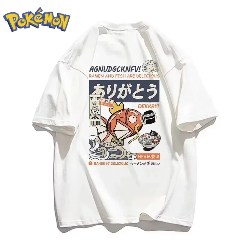 بوكيمون أنيمي Magikarp تي شيرت مطبوع 2026 الرجال والنساء الصيف جديد الشارع الهيب هوب كبير فضفاض اليومية الوالدين والطفل #2