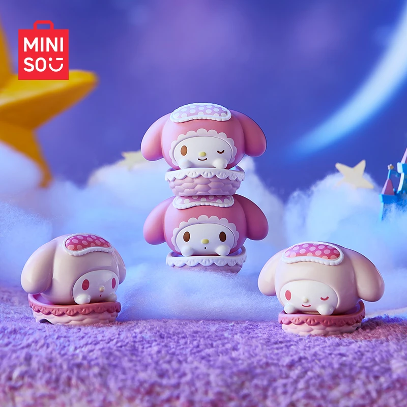 MINISO Blind Box Sanrio Cradle Dream Series Stacked Toys Pompompurin Kuromi Hello Kitty Cinnamoroll My Melody Birthday Gift