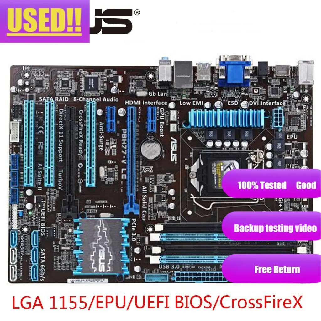 Asus P8H77-V LE Desktop Motherboard H77 Socket 1155 USB3.0 DDR3 32GB ATX On Sale