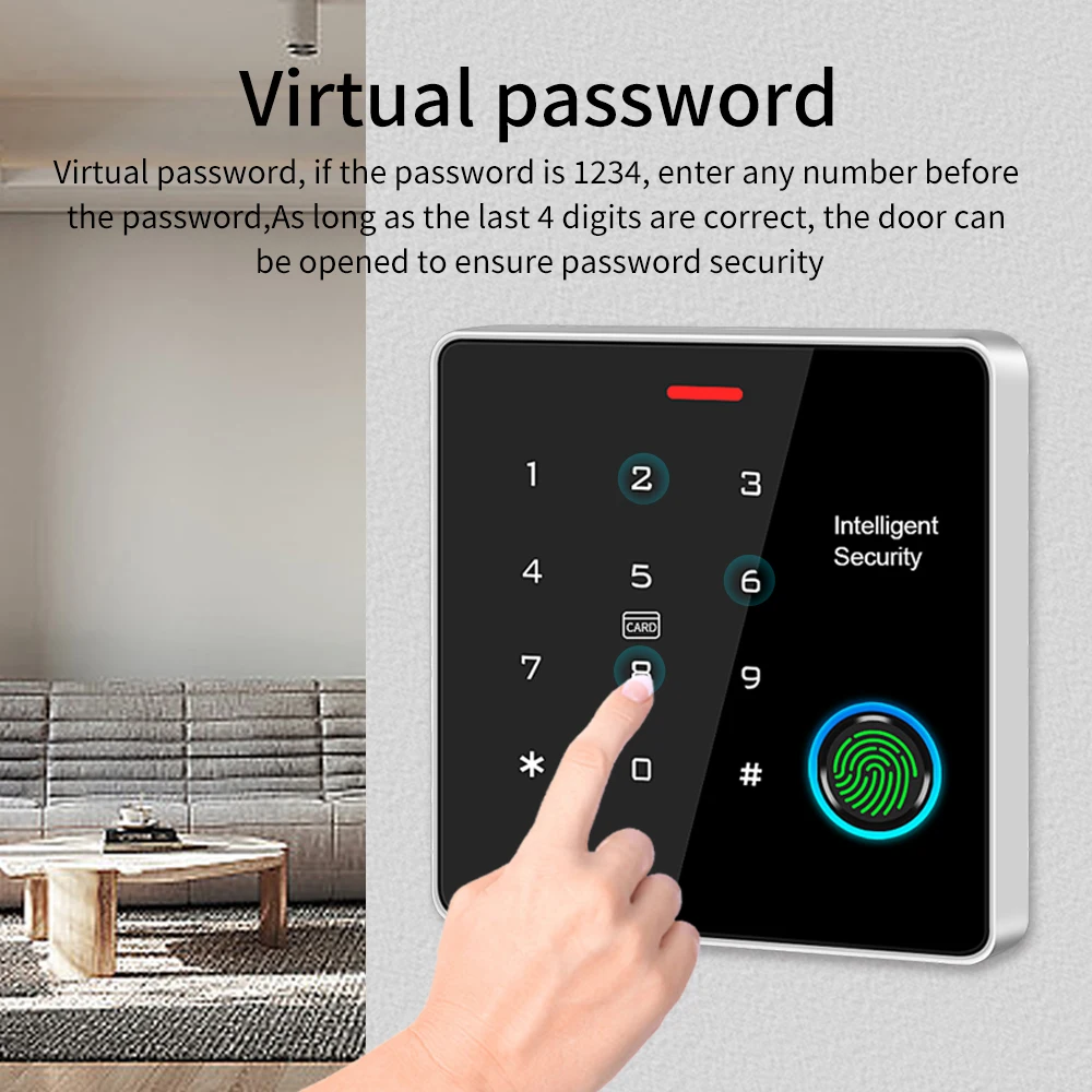 Waterproof Access Control Elegant Metal Keypad RFID Card 125Khz Backlight Keyboard Standalone Controller Door Relay Lock Opener