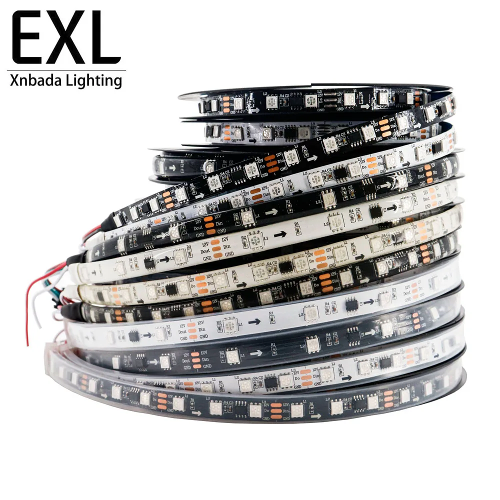 WS2811 RGBIC LED Strip 30/48/60Leds/m 5050SMD Addressable External 1 IC Control 3 Full Color Ribbon Flexible Leds Light DC12V