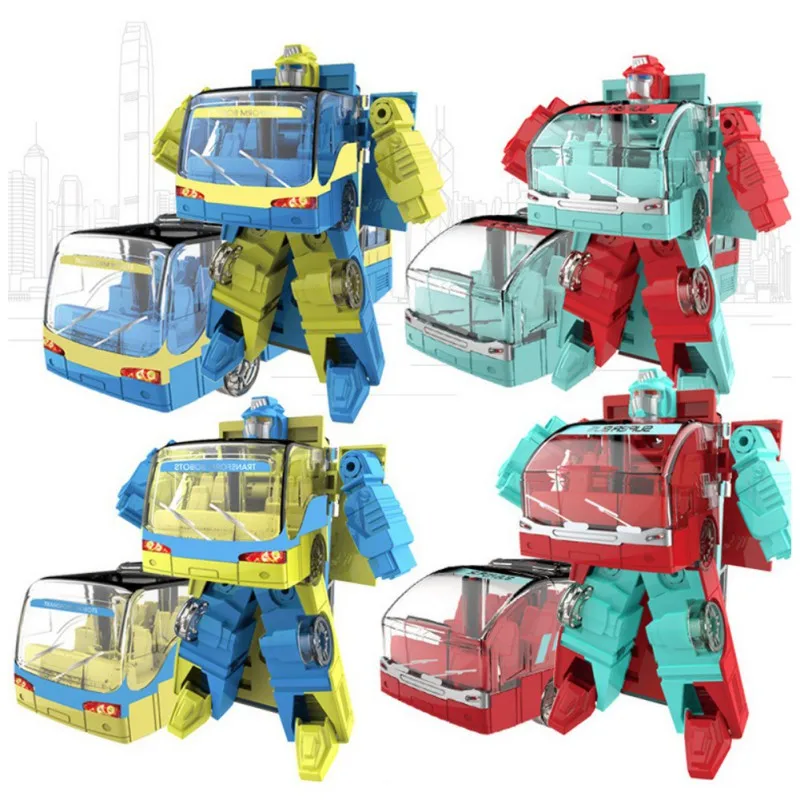 Transform Robot Bus Toy Children Robot Toys Cool Alloy Transforming Car Toy For Toddlers Inertial Drive For Baby Boys Gifts