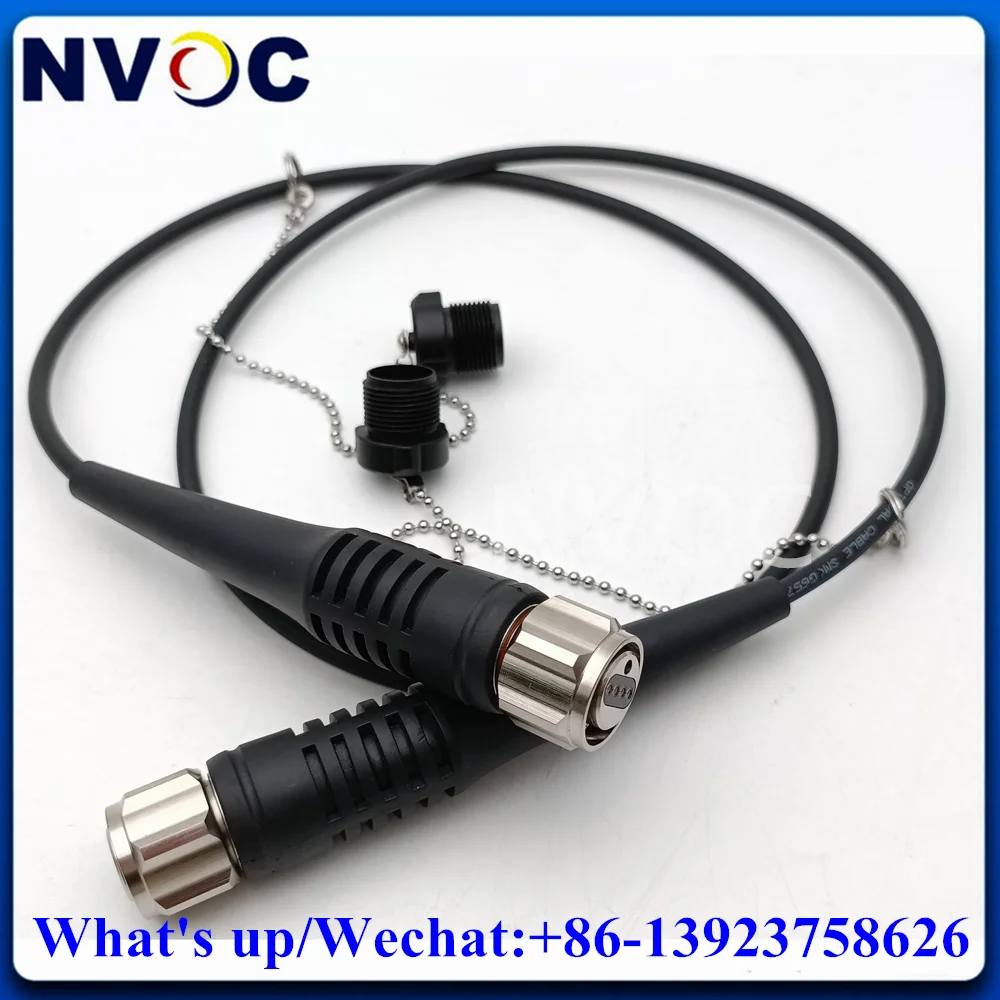 SM,4Fibers,G657A1,4.5mm,1M,ODC Square(Female) to ST TPU Black Cable and 4C ODC Round to ODC MaleArmored Fiber Optic Patch Cord