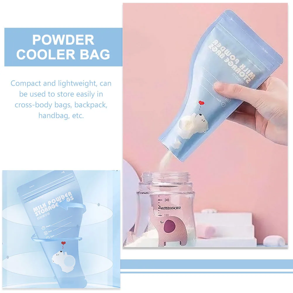 30 قطعة أكياس تخزين مسحوق الحليب القابل للتصرف المحمولة السفر صيغة موزع الحقائب محكم الغلق مختومة أكياس تخزين مسحوق الحليب