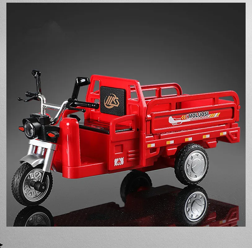 1:10 metalowy model motocykla trójkołowego z napędem pull-back, symulacja trójkołowego roweru, zabawka dla dzieci, prezent, sprzedaż hurtowa