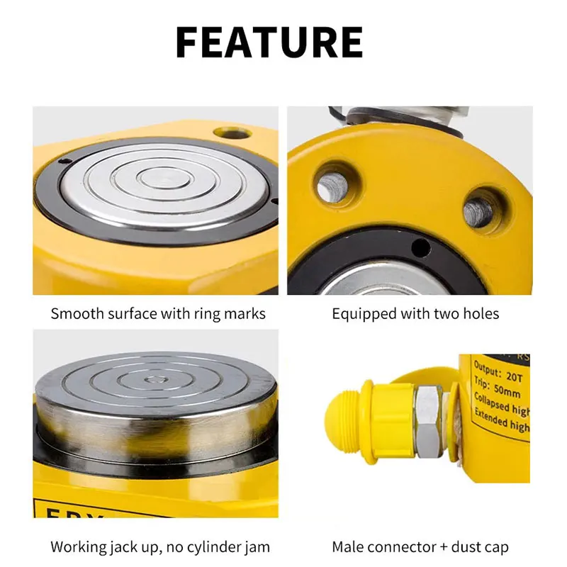 Ultra-Thin Split Hydraulic Jack Portable Manual Lifting Cylinder Booster 5T/10T/20T/30T Low Profile Hydraulic Ram
