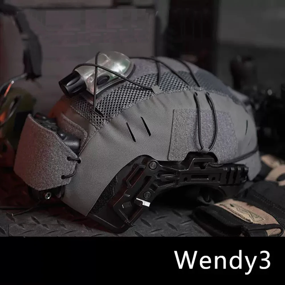 Tactical Helmet Cover WENDY 3.0 Helmet Protective Mesh Cloth Rear NVG Battery Box Bag Hunting Gear
