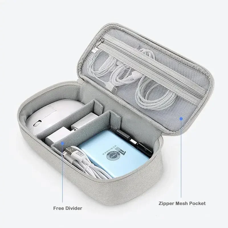 Bolsa organizadora de moda, accesorios electrónicos, estuche de transporte para dispositivos, almacenamiento portátil impermeable para Cable