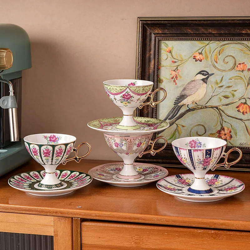 

Ceramic Afternoon Tea Coffee Cup Saucer Sets Black Tea Cups Saucer Condense Couple Cup Set Home Creative Milk Mug New Home Gift