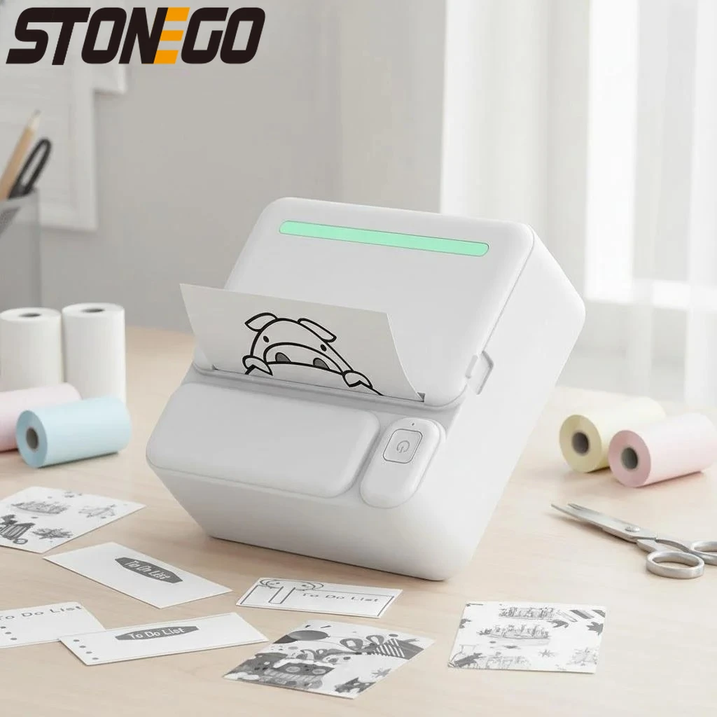 

Portable Mini Bluetooth Sticker Printer Thermal Inkless for Photos Notes Diaries Includes 5 Rolls Ideal for Study and Crafting