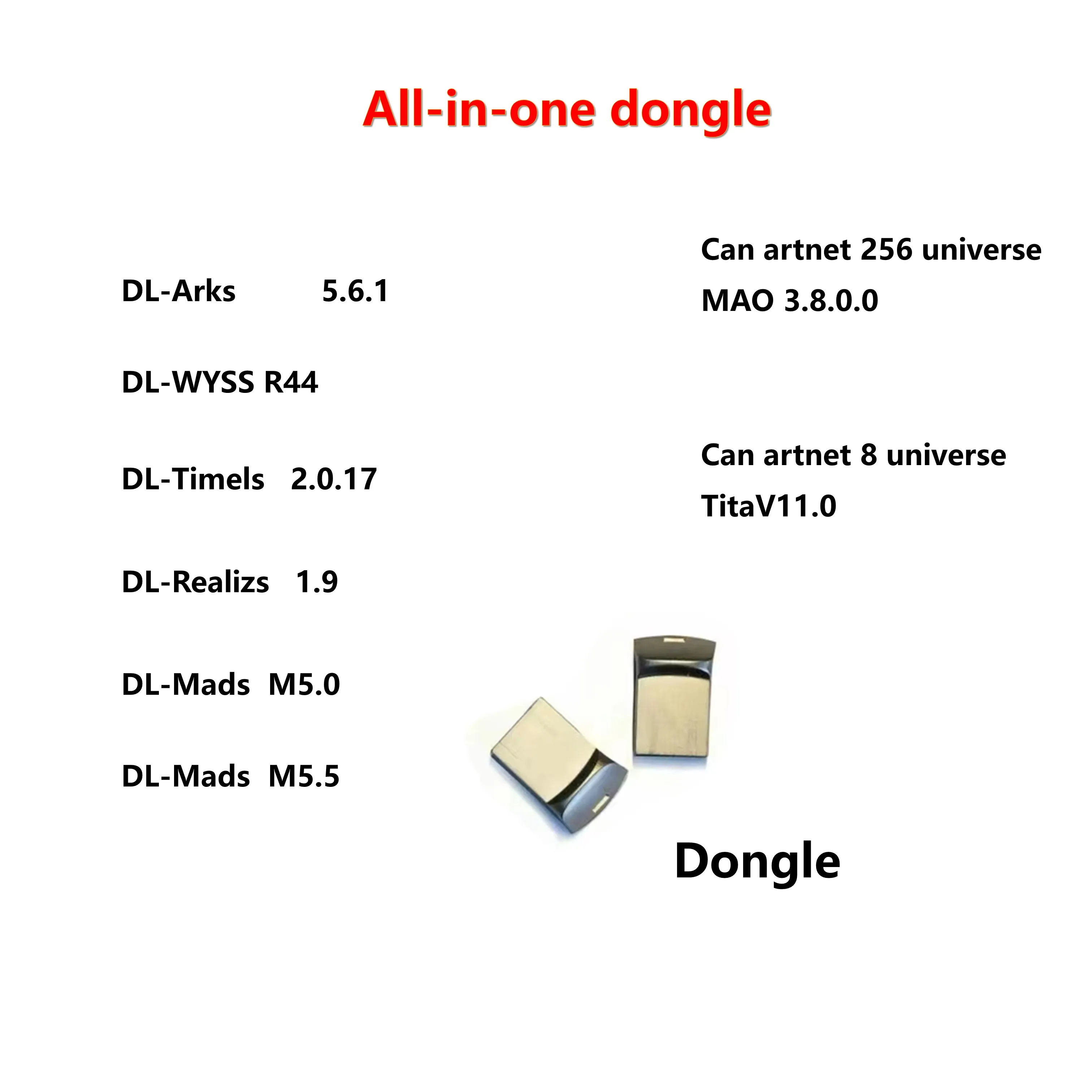 Dl-Mads M5.5 Zoals Je Kunt Zien, DL-WYSSR44 DL-Arks5.6 DL-Realizs1.9 Alles-In-Een Dongle Verlichtingssoftware