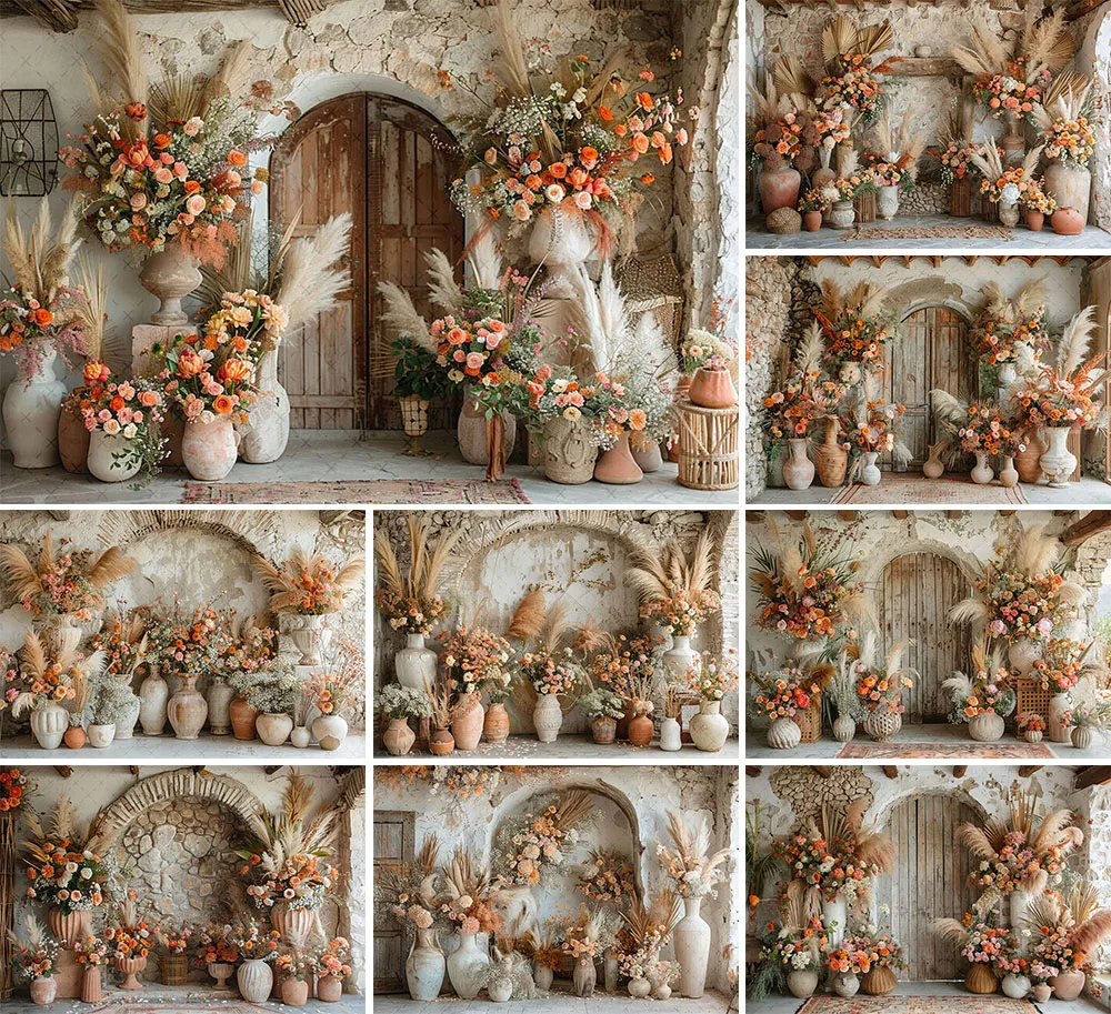 

Mehofond Photography Background Boho Pampas Arch Wall Flower Adult Birthday Party Maternity Portrait Decor Backdrop Photo Studio