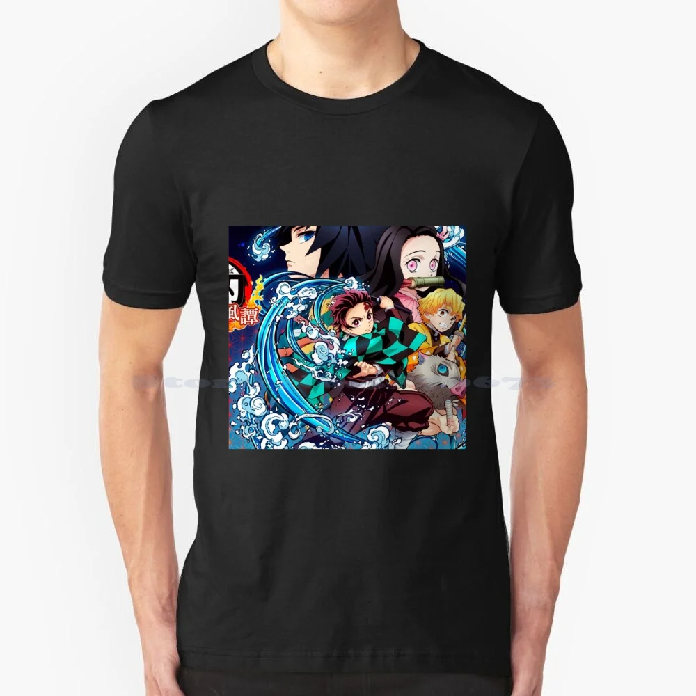 Sate Jamur T Shirt 100% Cotton Tee Tanjiro Kamado Kny Kimetsu No Yaiba Anime Manga Nezuko Inosuke Water Breathing Bloodart