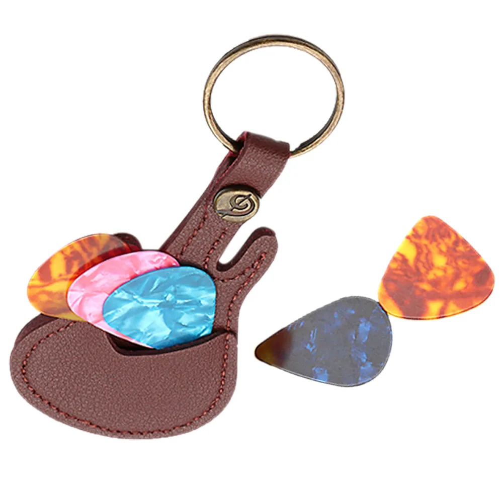 

Guitar Picks Holder Picks Holder Brown Red Guitar Shaped Pick Organizer Case Container Storage Keychain Accessories