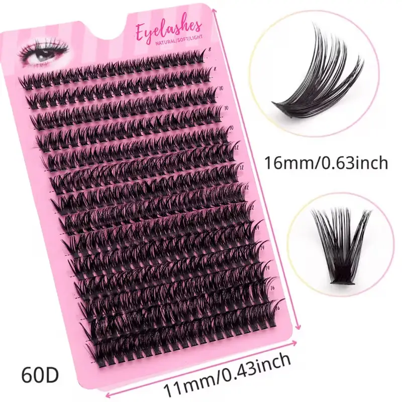 1 صندوق 280 قطعة رموش صناعية فردية رقيقة 5D من المانجا الروسية | 60D 40D حجم التطعيم الذاتي، مجموعات الطول المختلط 8-16 مم، 3D #4