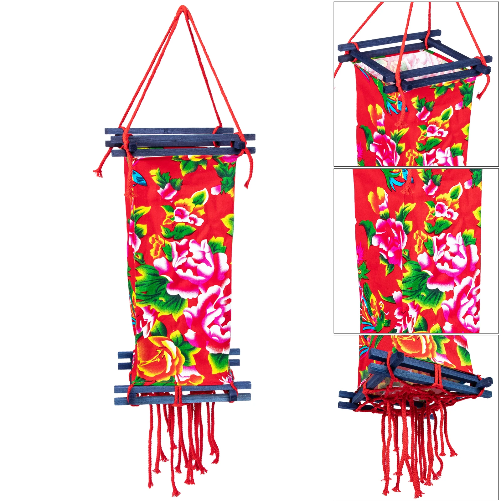 

Chinese Style Fabric Lantern Decorations Tie dye Rectangle Lampshade Hanging Wall Window Ceiling Party Atmosphere Restaurant